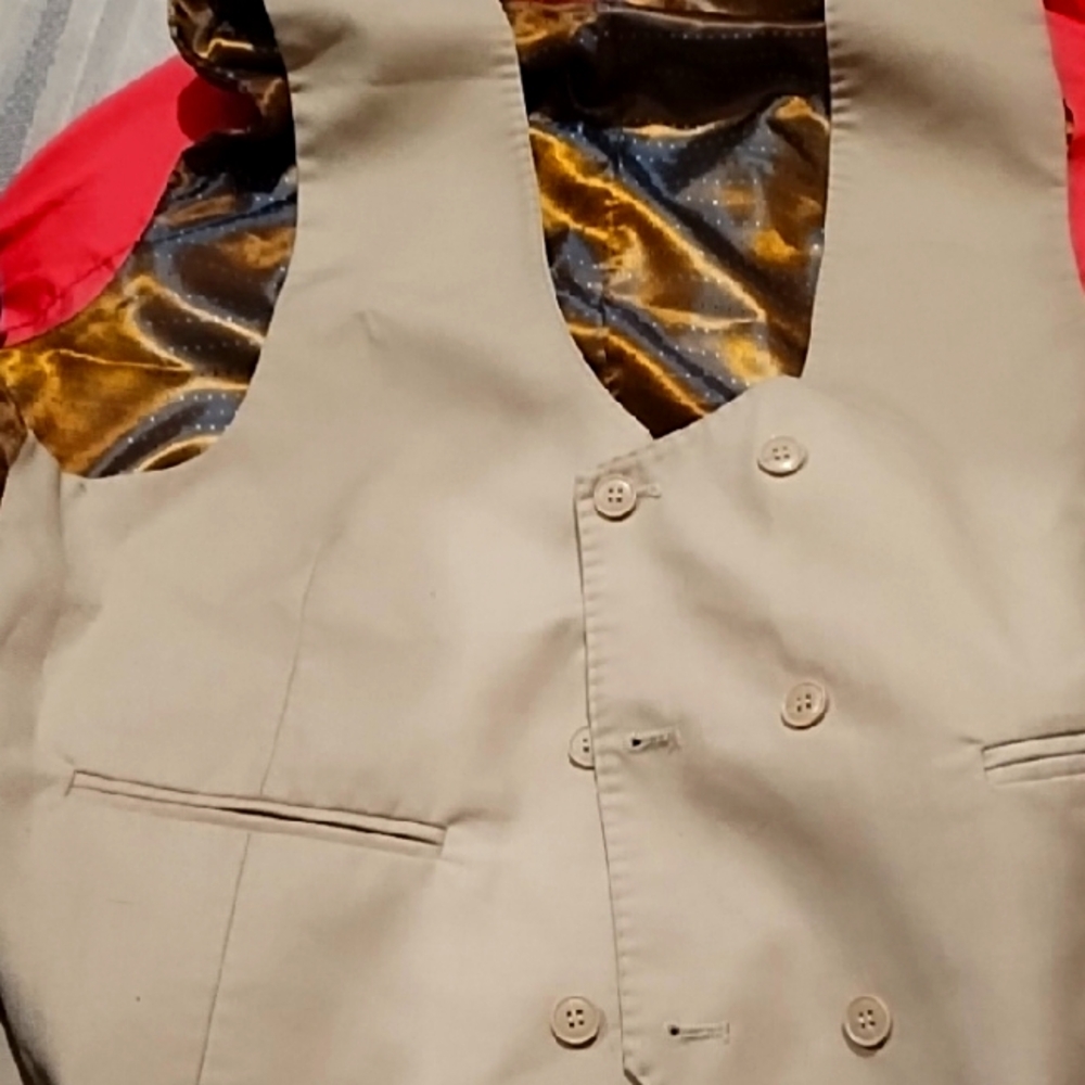 Potabella New YorkTan Vest with Gold Accents